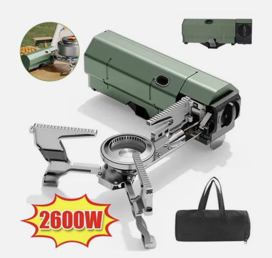Portable Camping Stove Folding Stove Compact Camp Outdoor 2600W With Carry Bag