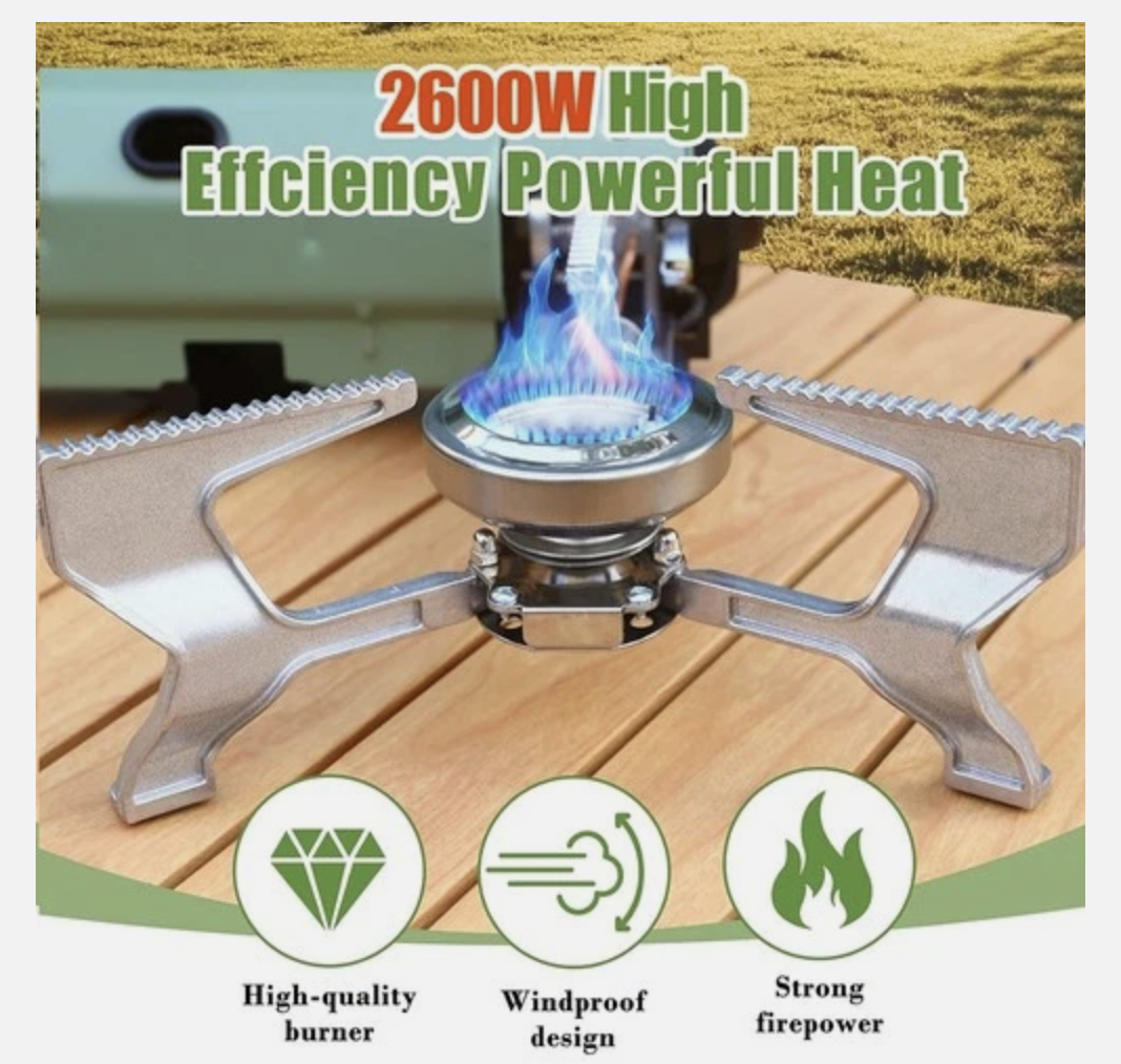 Portable Camping Stove Folding Stove Compact Camp Outdoor 2600W With Carry Bag