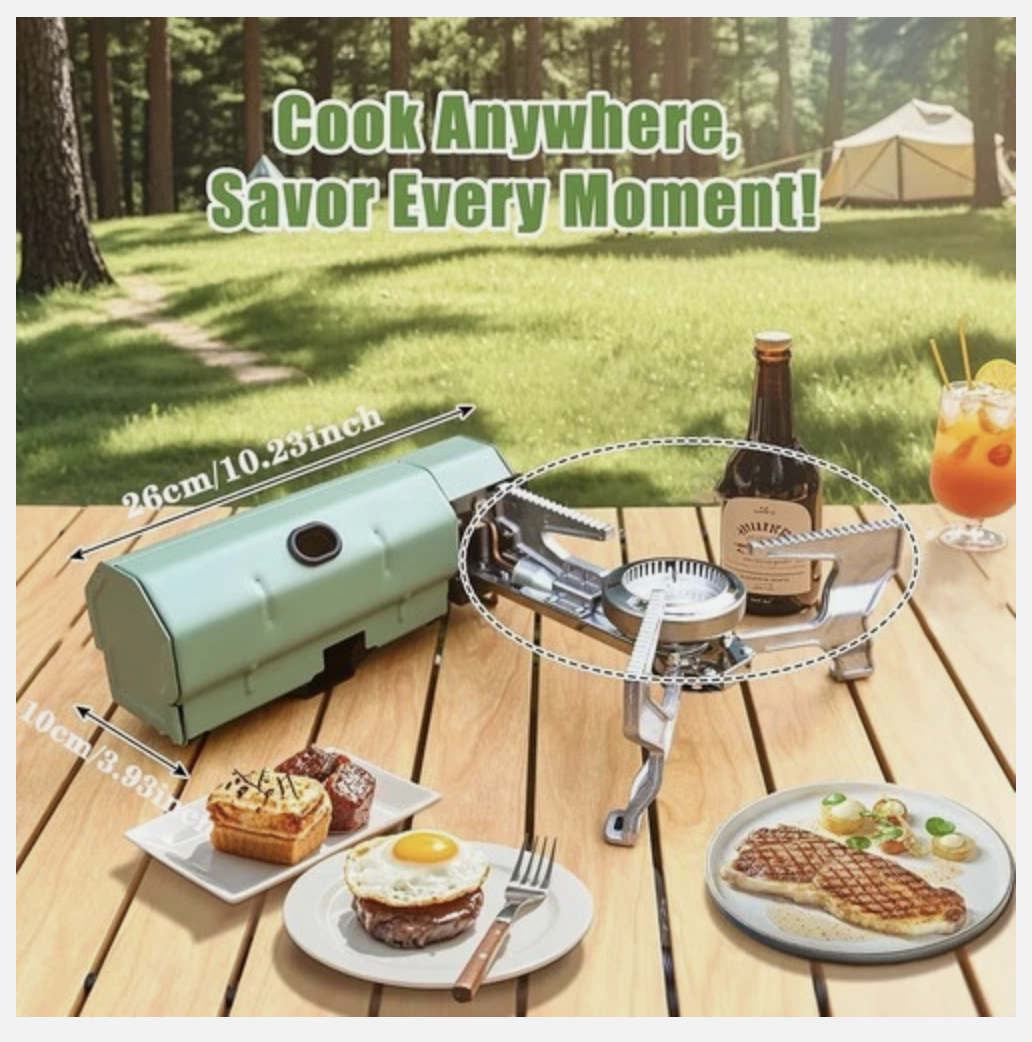 Portable Camping Stove Folding Stove Compact Camp Outdoor 2600W With Carry Bag