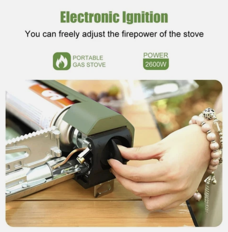 Portable Camping Stove Folding Stove Compact Camp Outdoor 2600W With Carry Bag