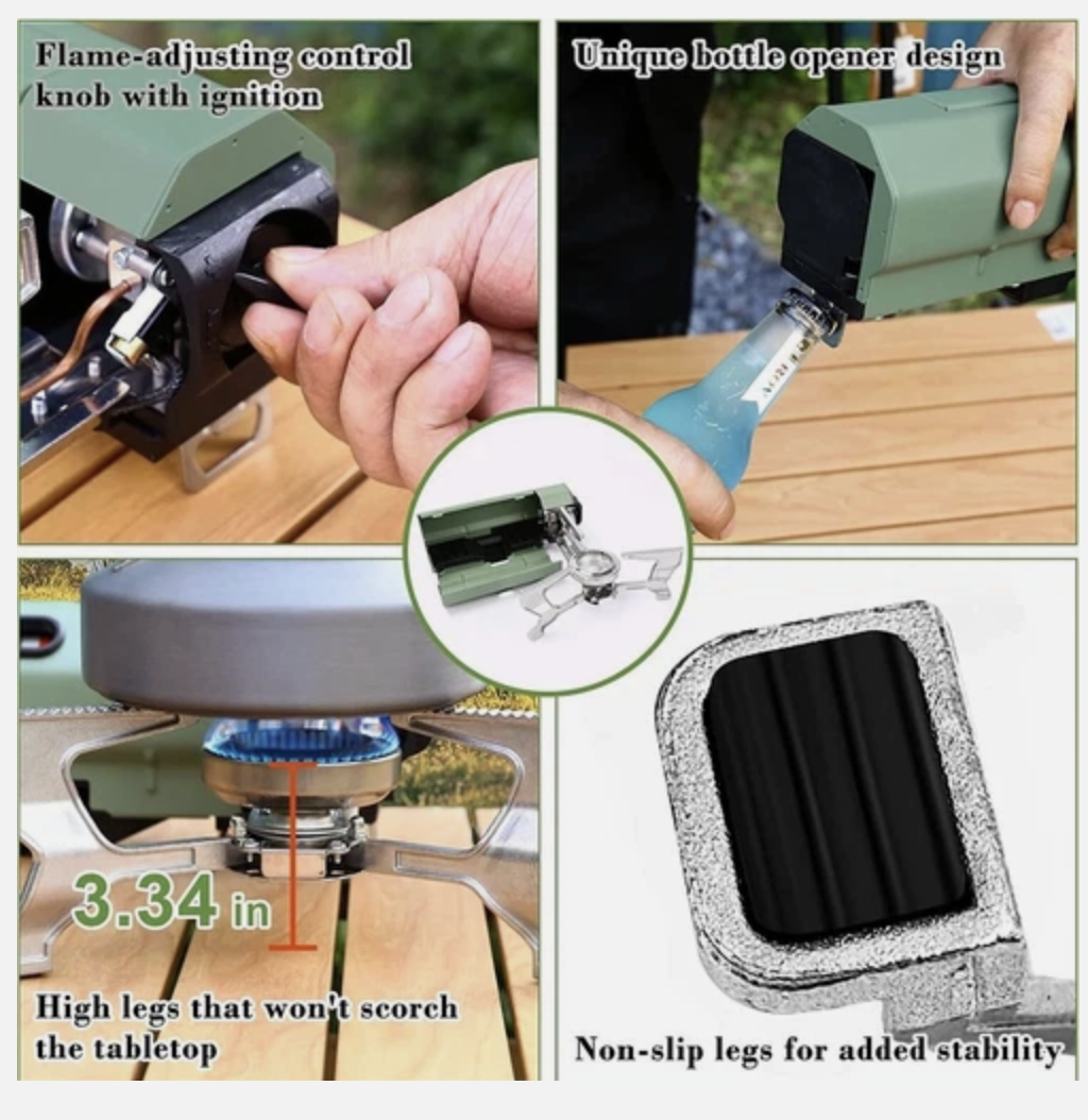 Portable Camping Stove Folding Stove Compact Camp Outdoor 2600W With Carry Bag