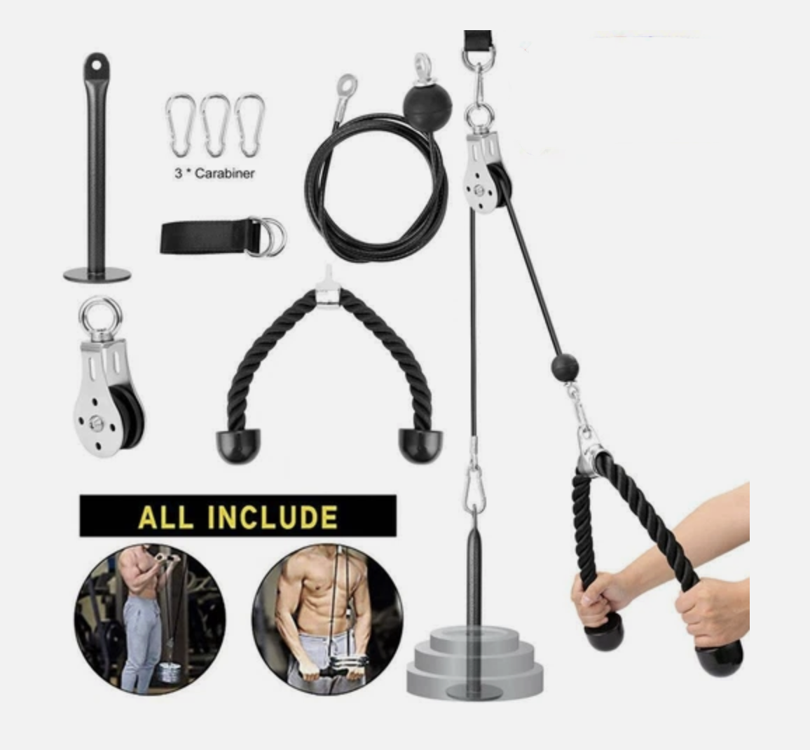 Pulley System Cable Attachment Pull Down Machine DIY Home Gym Workout Kit