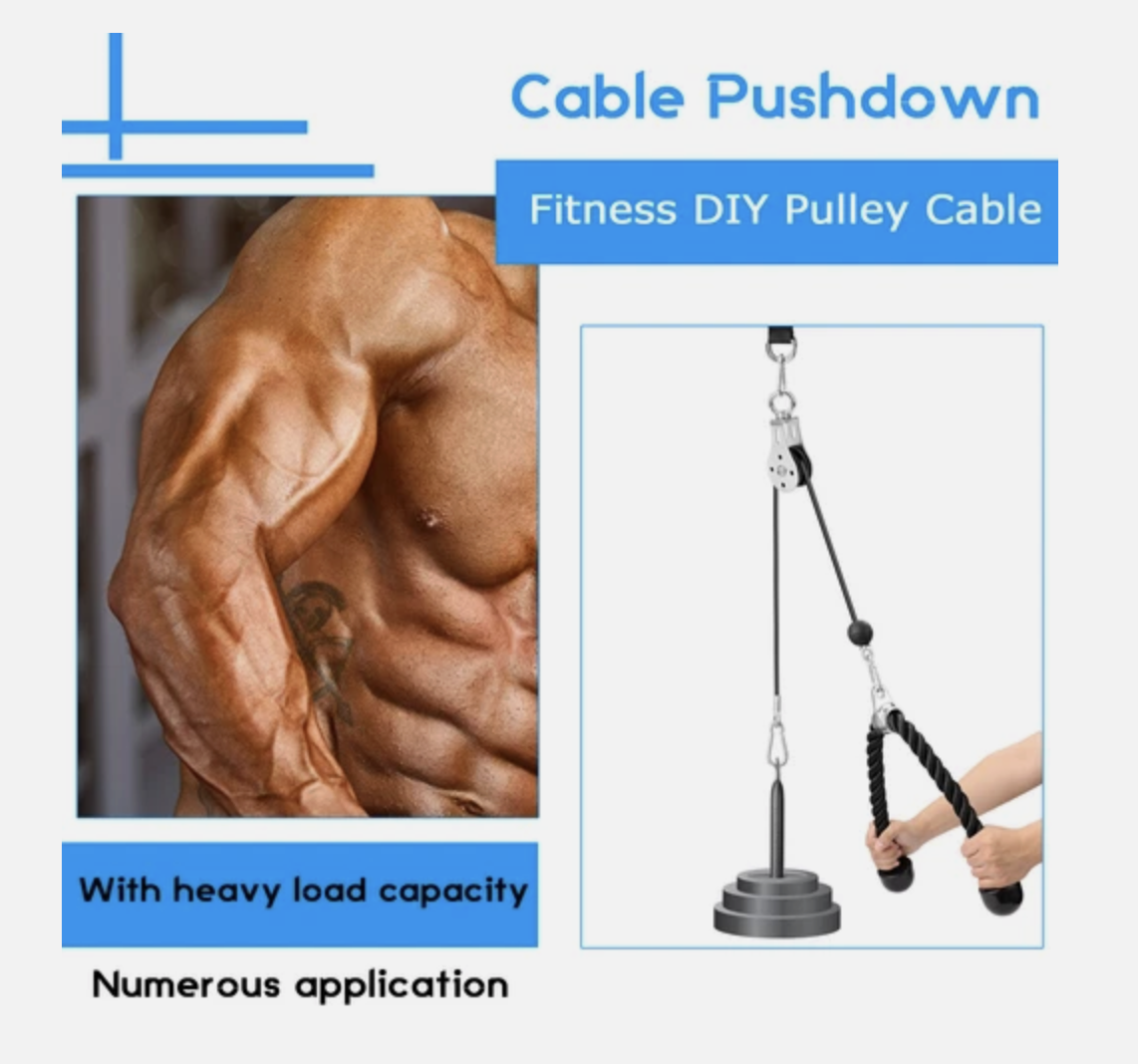 Pulley System Cable Attachment Pull Down Machine DIY Home Gym Workout Kit