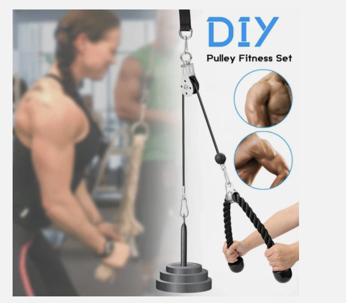 Pulley System Cable Attachment Pull Down Machine DIY Home Gym Workout Kit