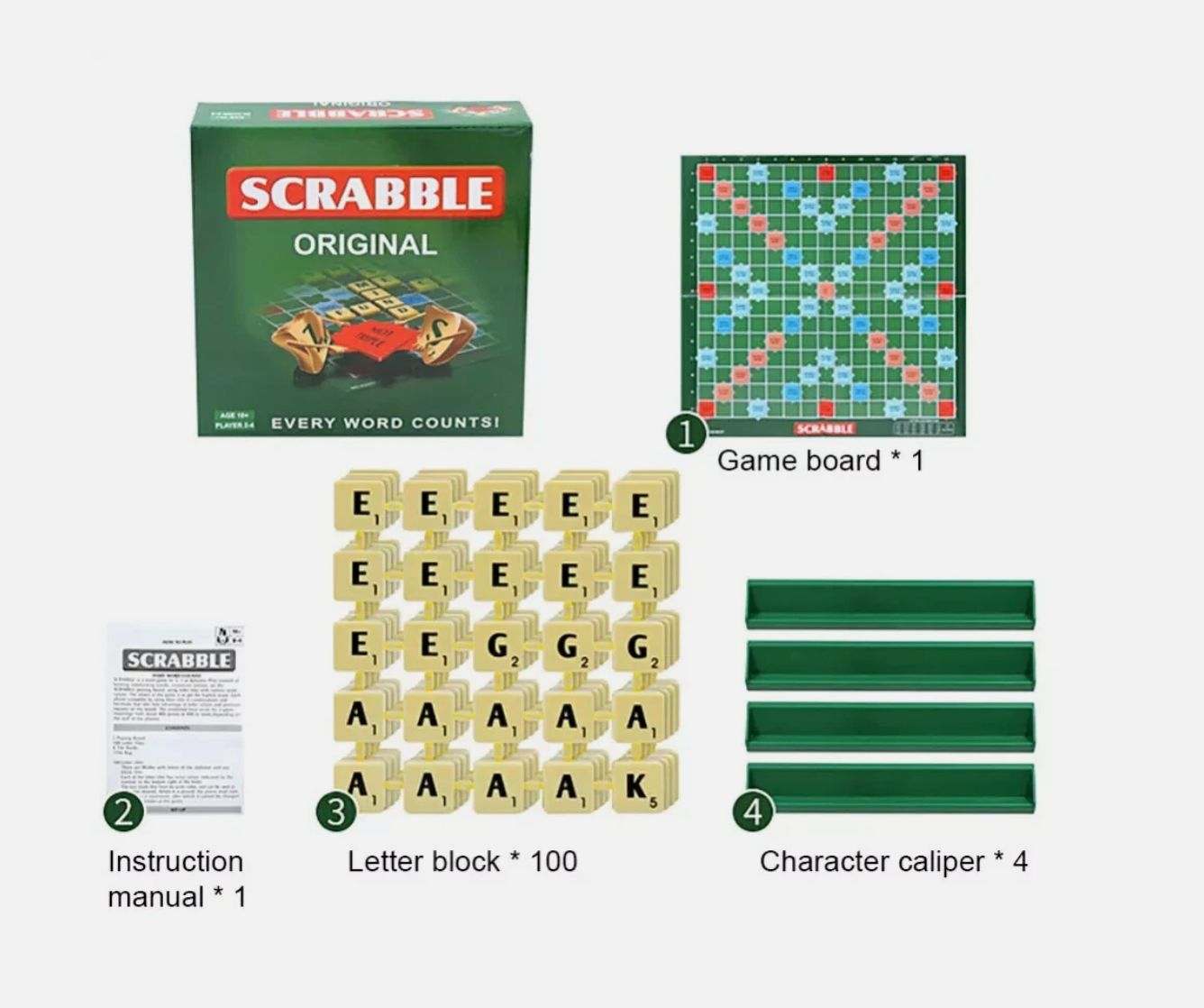 Scrabble Board Family Indoor Game Kid Adult Educational Toy Party Fun Words