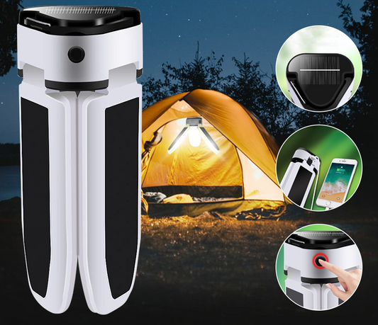 Solar Camping Light LED Lantern Tent Lamp USB Rechargeable Outdoor Hiking Lights