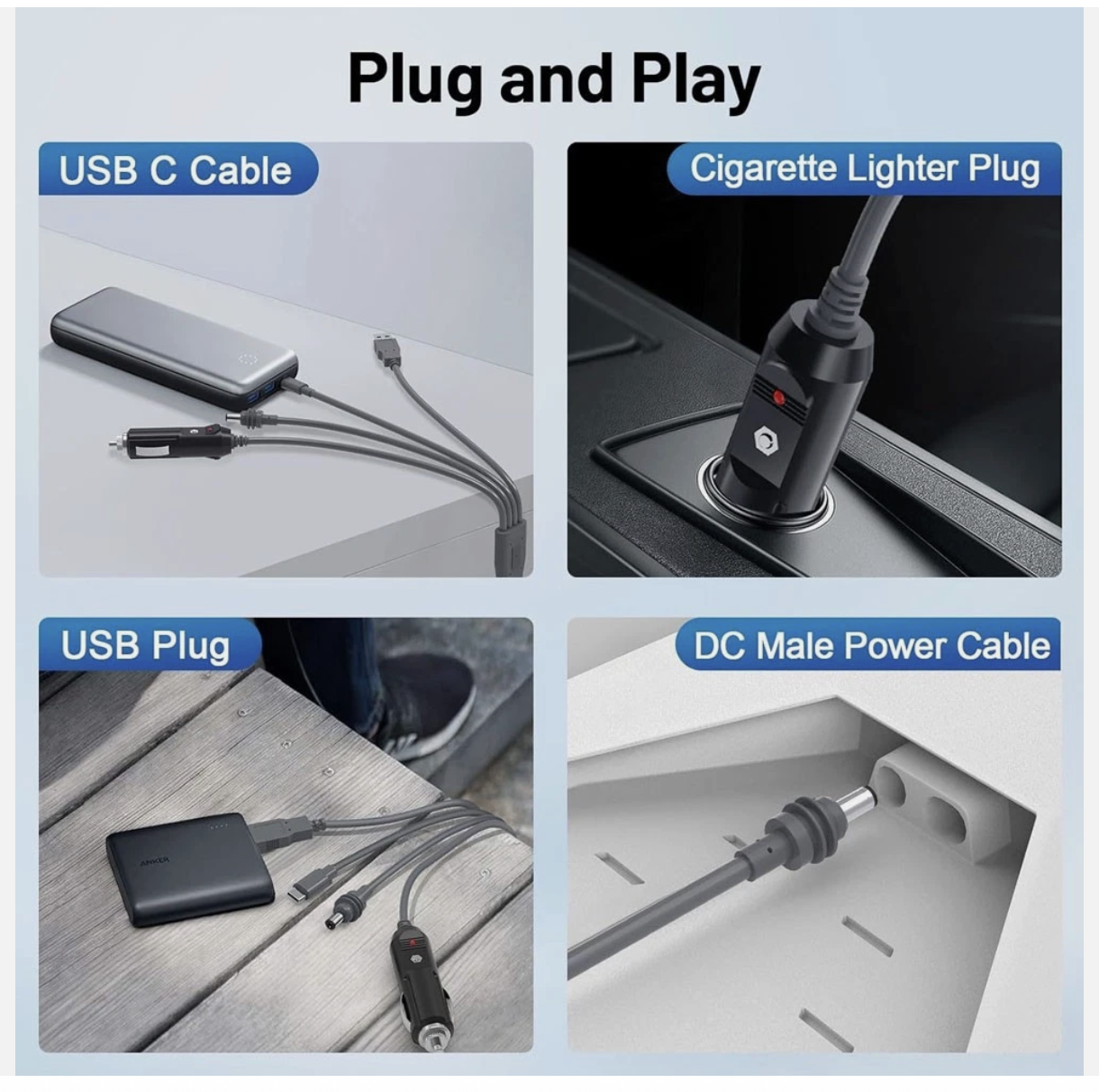 For Starlink Mini Cable 5M Waterproof DC Car Power Cable Adapter 12V-24V