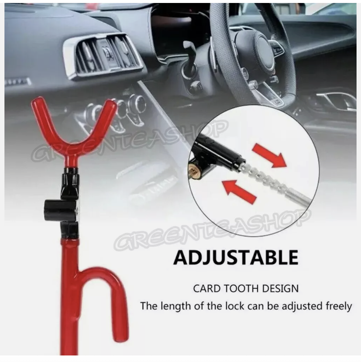 Steering Wheel Lock The Club Twin Hooks Anti Theft Universal Car Van Truck SUV