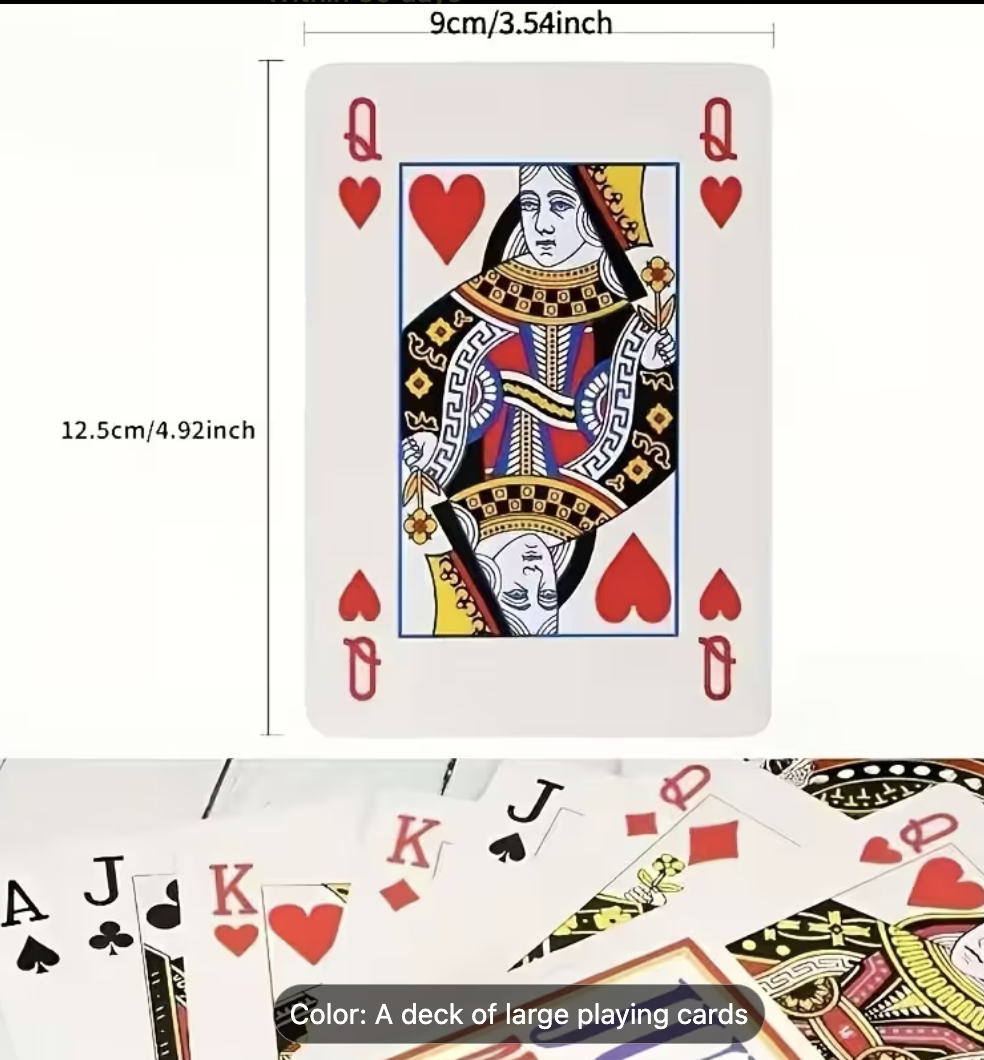 Super large poker cards