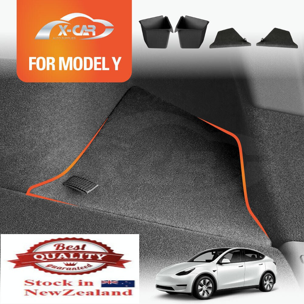 Tesla Model Y Car Rear Boot Trunk Storage Box Organizer Side Packets T ...