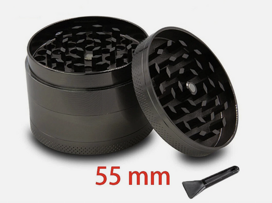 55mm DIA 4 Layer Metal Zinc Alloy Herb Tobacco Grinder Hand Muller Smoke Crusher