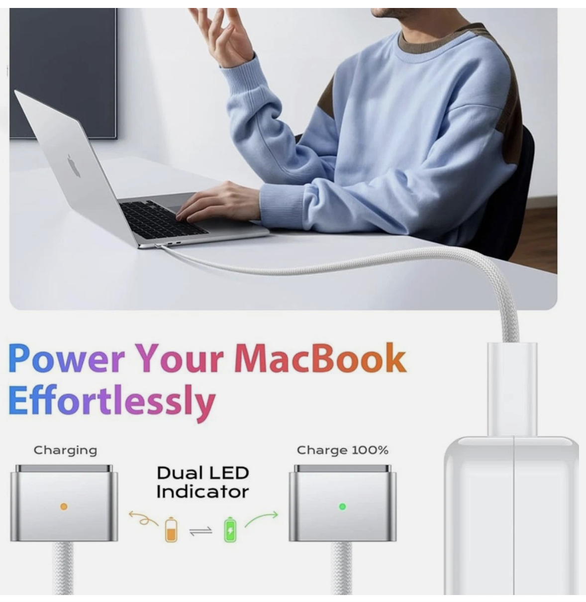 OEM 2m 140W USB C Magsafe 3 MacBook Charging Cable Air Pro M3 M2 Mag-Safe 3 Type