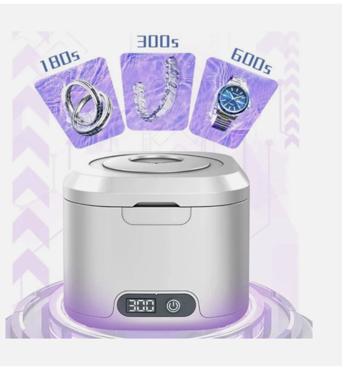 Ultrasonic Retainer Cleaner UV-Dental Pod Denture Aligner Mouth Guard Cleaning