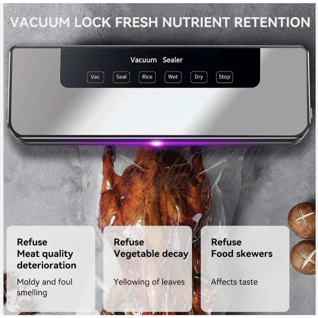 Commercial Vacuum Sealer Machine Fresh Dry Wet Food Saver Storage With 30pc Bags