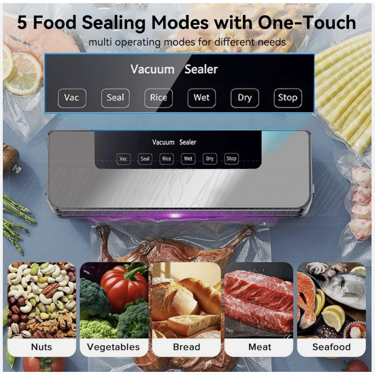 Commercial Vacuum Sealer Machine Fresh Dry Wet Food Saver Storage With 30pc Bags