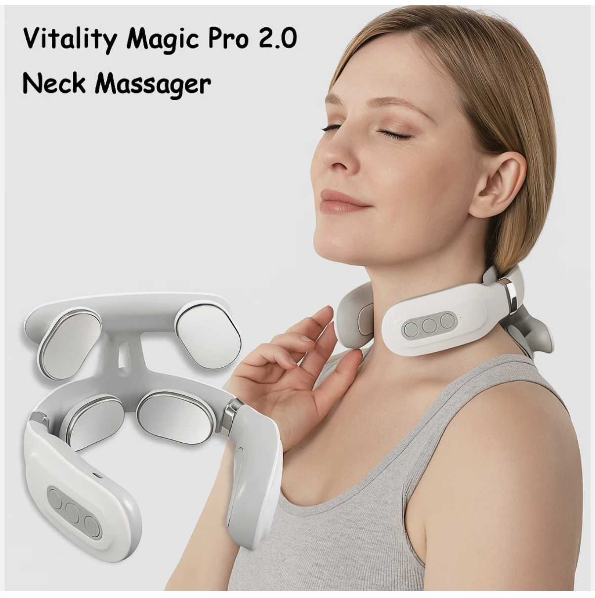 Vitality MagicPro 2.0 Neck Massager with 6 Vibration Modes & 14 Intensity Levels