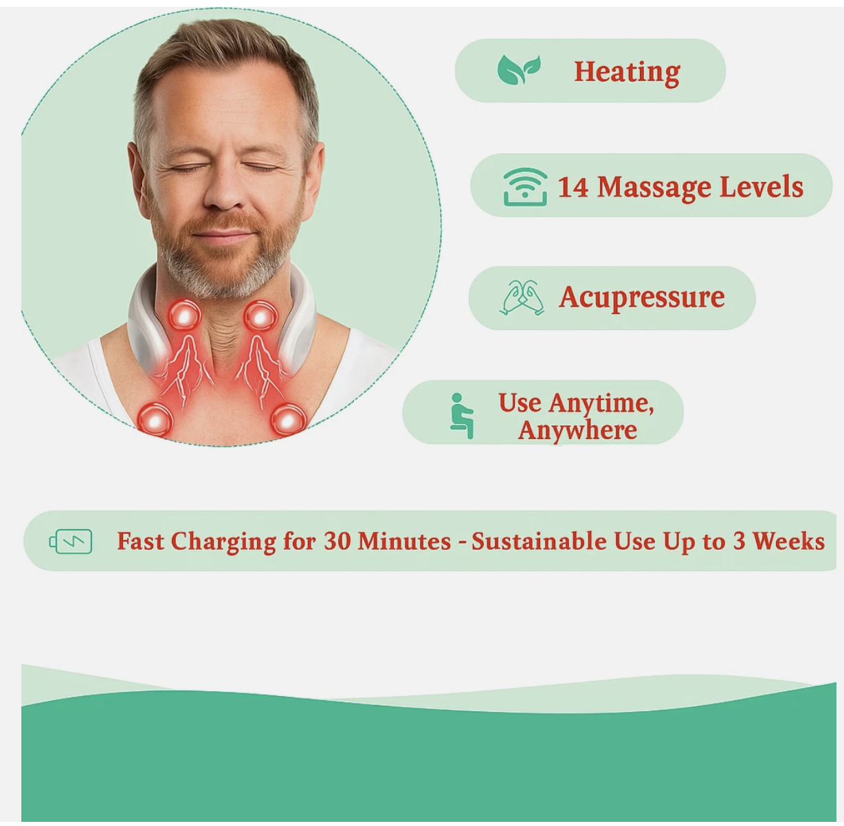 Vitality MagicPro 2.0 Neck Massager with 6 Vibration Modes & 14 Intensity Levels