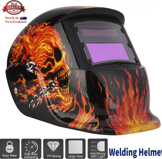 Welding Helmet Auto darkening 110x90mm Large View ARC TIG MIG Solar & Battery