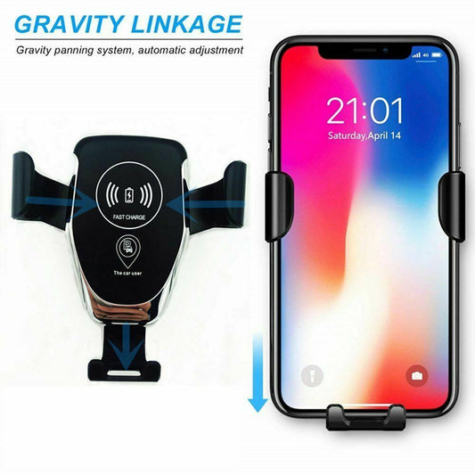 Qi Wireless Fast Charger Car Holder Gravity Mount