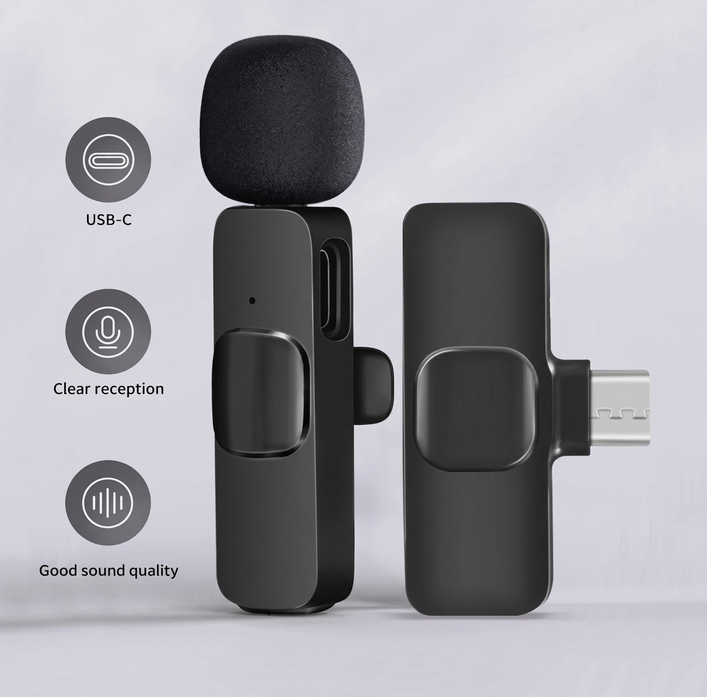 Wireless USB-C Lavalier Microphone for Phones – Vlog & Live Streaming