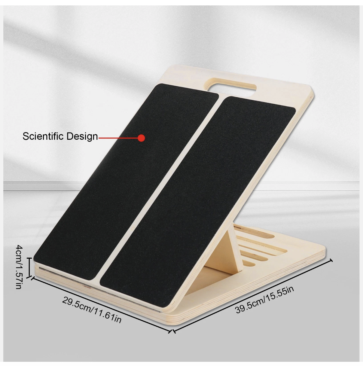 Adjustable Non-Slip Wooden Slant Board Incline Calf Stretcher for Gym Exercise