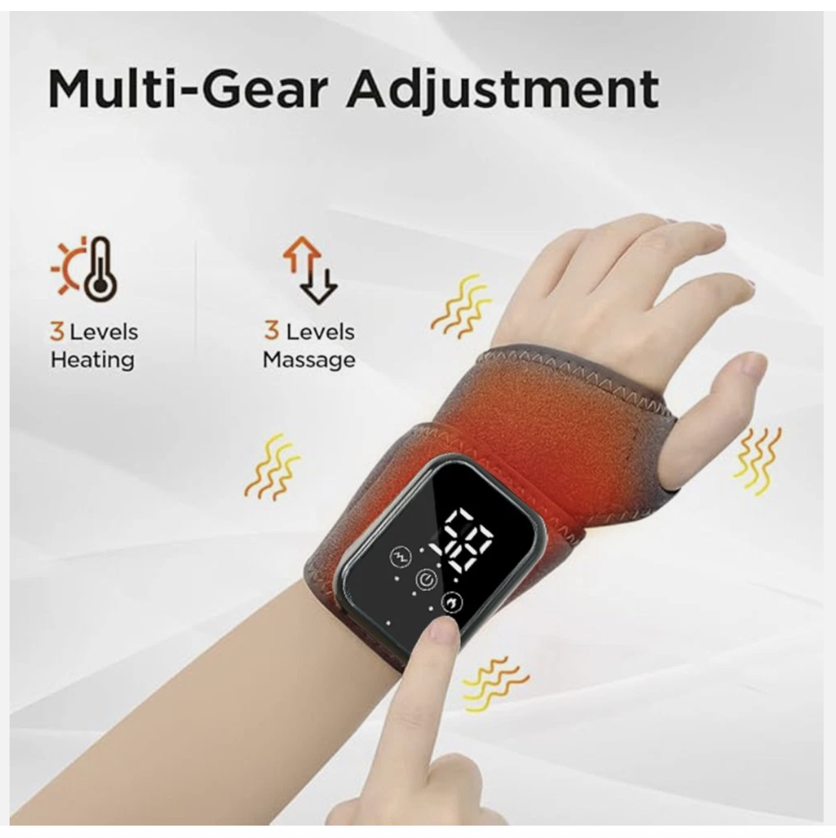 Cordless Wrist Heating Pad with Massage Carpal Tunnel Relief with 3 Vibrations