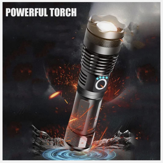 20W LED Military Torch USB Rechargeable Tactical Flashlight