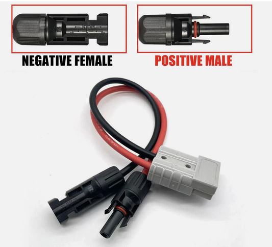 50 AMP ANDERSON PLUG TO SOLAR PANEL CABLE WIRING Y ADAPTOR CONNECTOR 30CM
