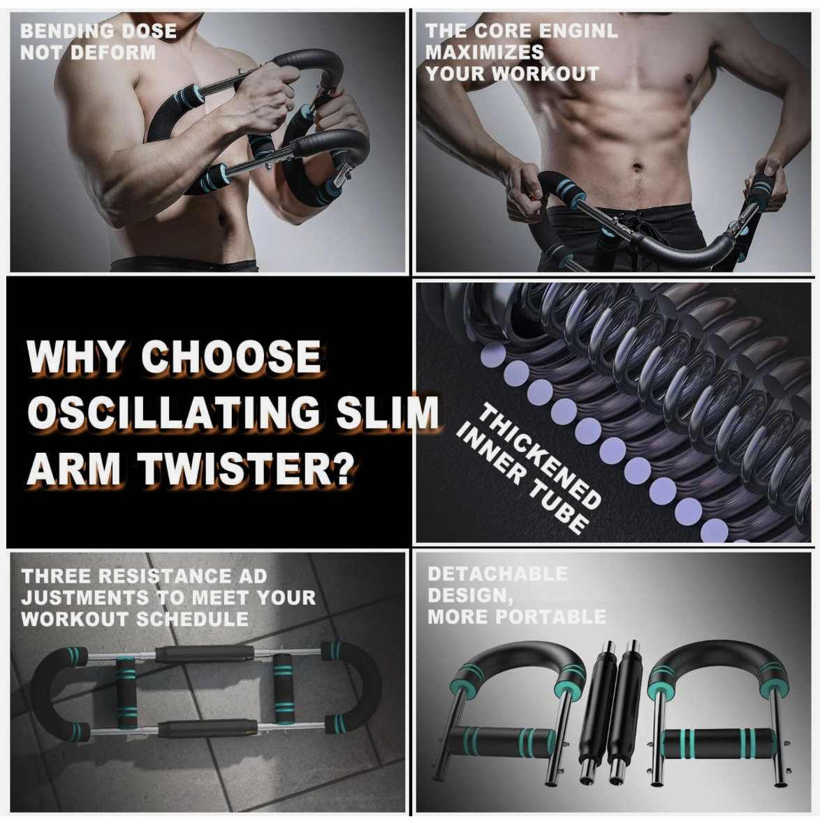 Adjustable Arm Trainer 3 Levels Detachable Chest Training Twister Home Workout