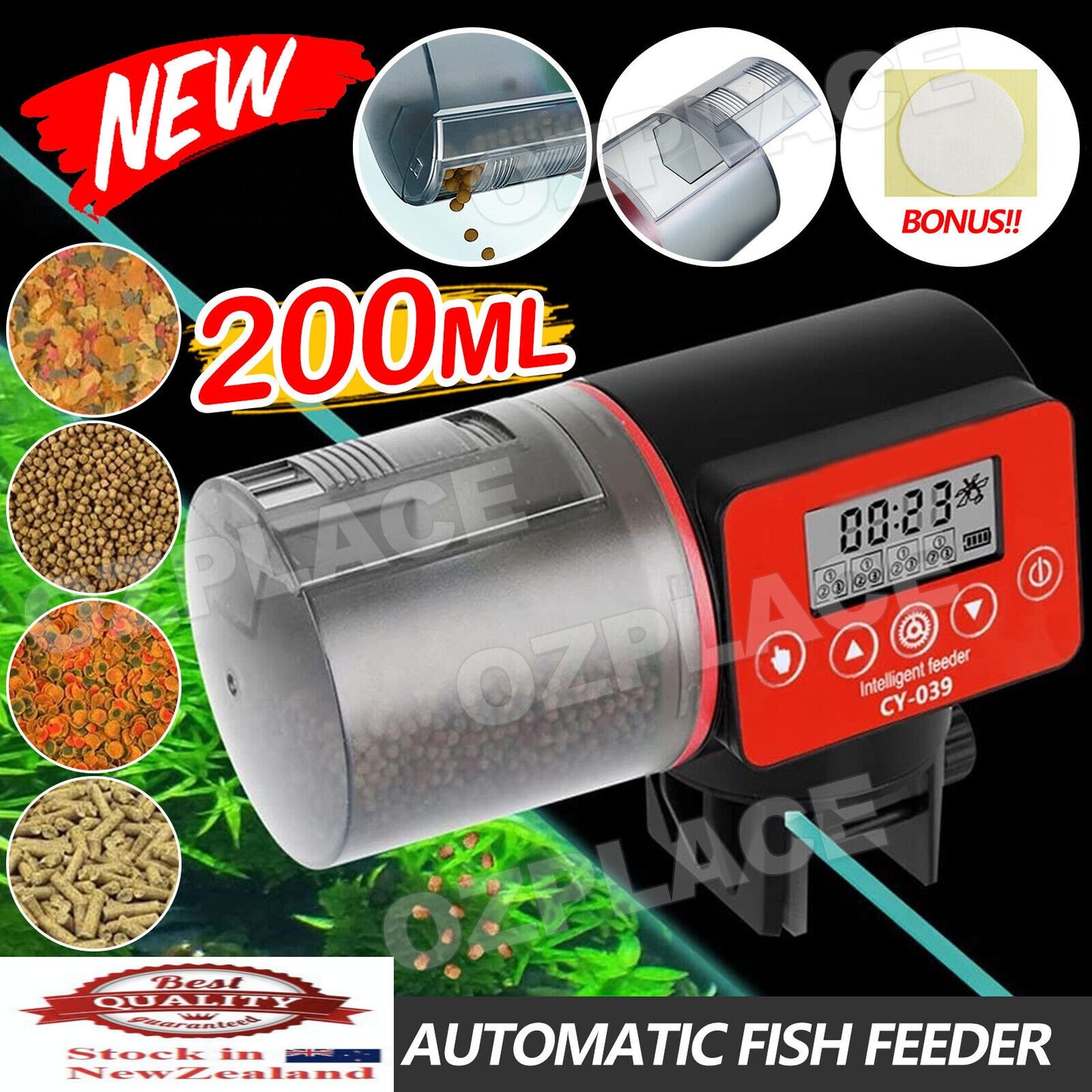 Automatic Fish Food Feeder Auto LCD Dispenser Feeding Timer Aquarium Tank Pond