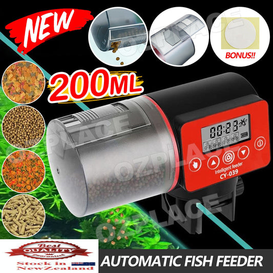 Automatic Fish Food Feeder Auto LCD Dispenser Feeding Timer Aquarium Tank Pond