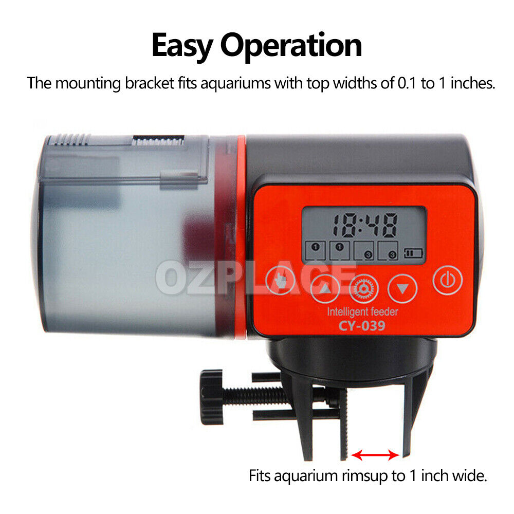 Automatic Fish Food Feeder Auto LCD Dispenser Feeding Timer Aquarium Tank Pond