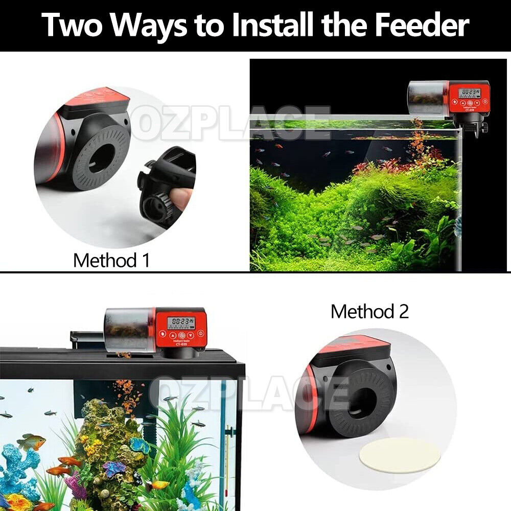 Automatic Fish Food Feeder Auto LCD Dispenser Feeding Timer Aquarium Tank Pond