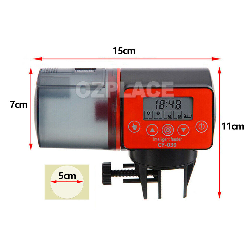 Automatic Fish Food Feeder Auto LCD Dispenser Feeding Timer Aquarium Tank Pond