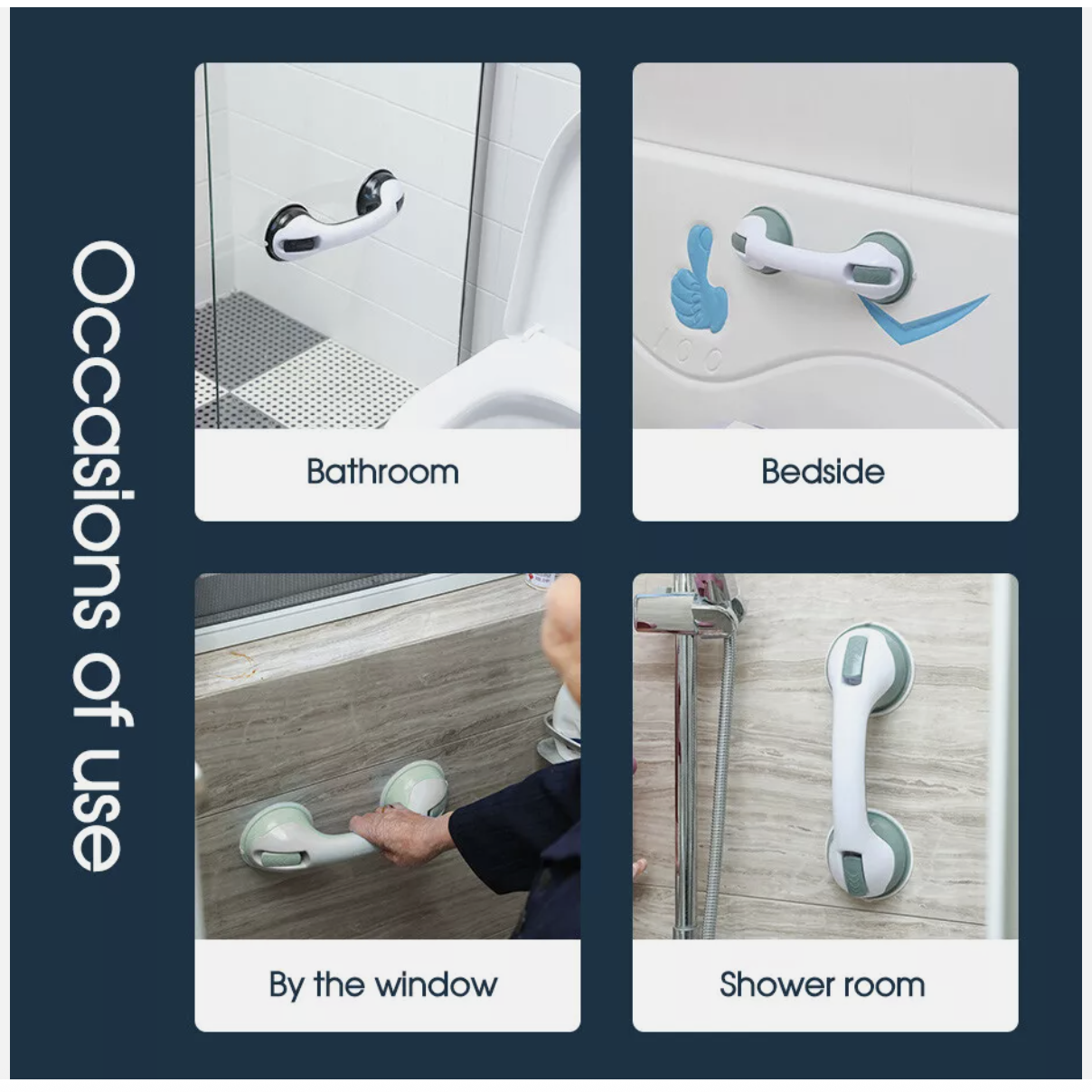 Safety Bathroom Aid Bath Shower Hand Grab Grip Towel Suction Rail Bar Handle