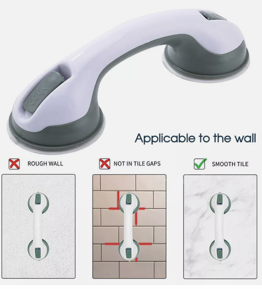 Safety Bathroom Aid Bath Shower Hand Grab Grip Towel Suction Rail Bar Handle