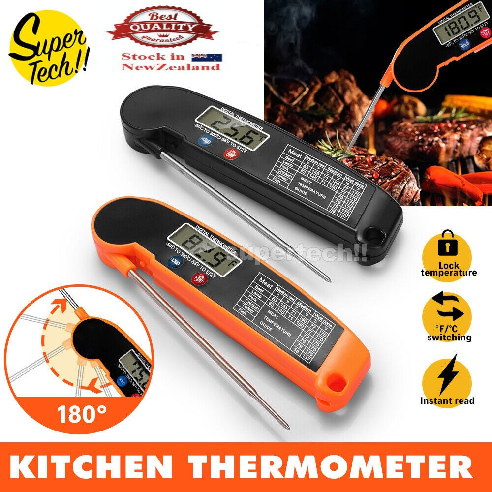 Foldable Digital Thermometer Probe Temperature Kitchen Cooking Food BBQ Meat Jam