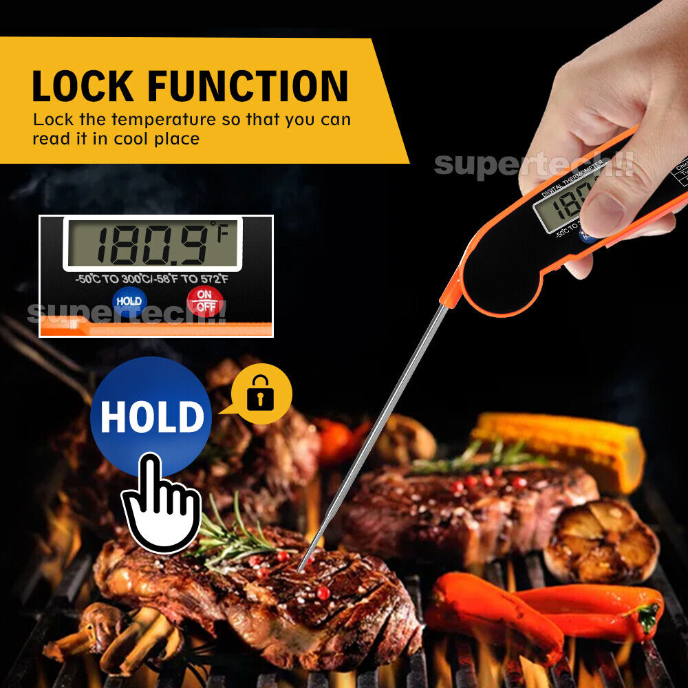 Foldable Digital Thermometer Probe Temperature Kitchen Cooking Food BBQ Meat Jam