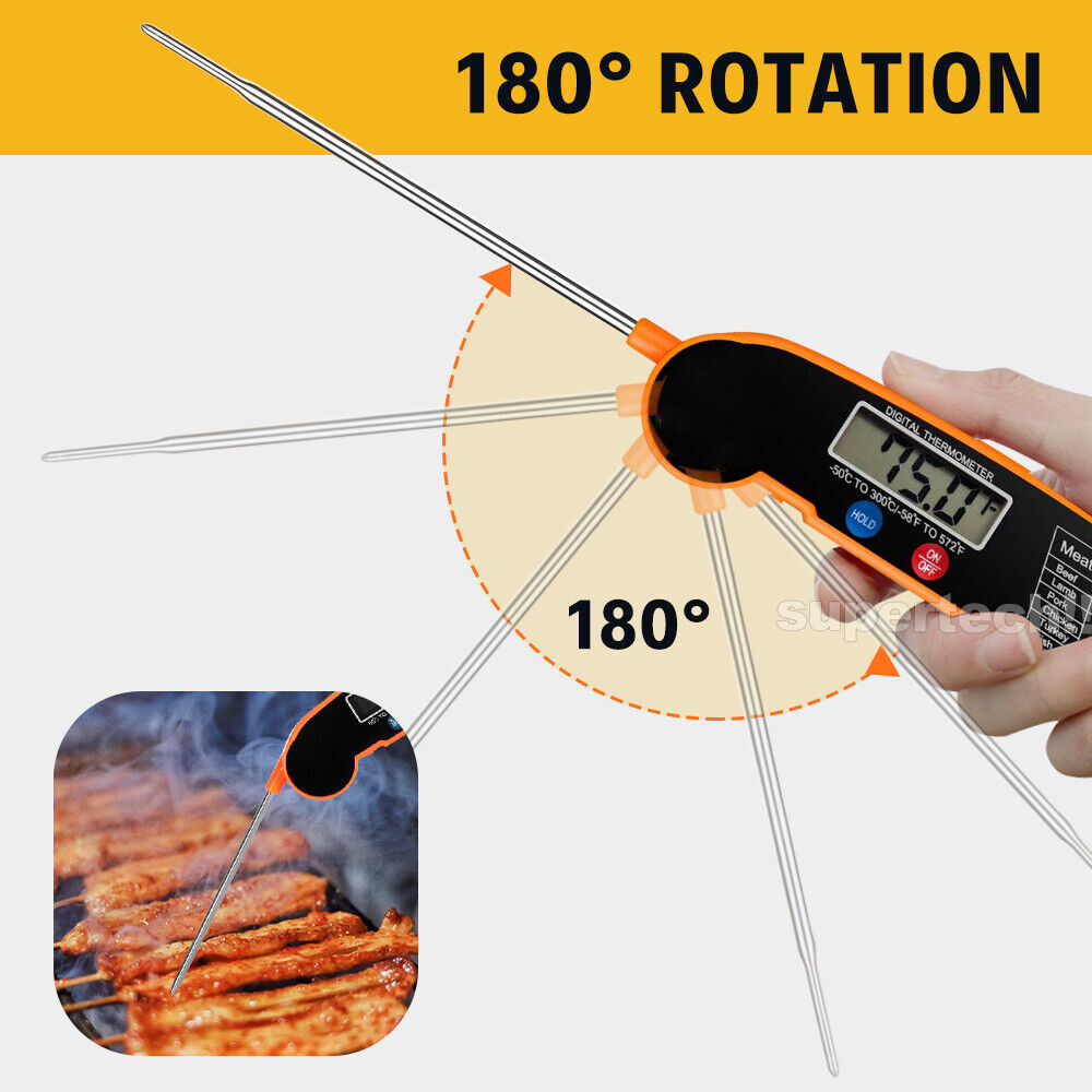 Foldable Digital Thermometer Probe Temperature Kitchen Cooking Food BBQ Meat Jam