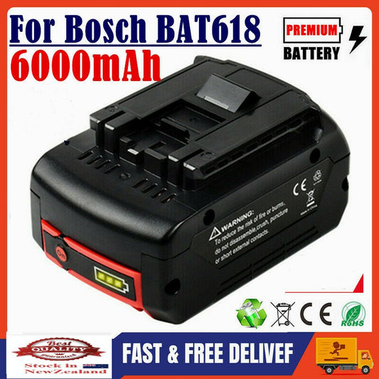 Battery For Bosch 18V 6.0AH BAT609 BAT618 17618 25618-01 Lithium Fuel Guage