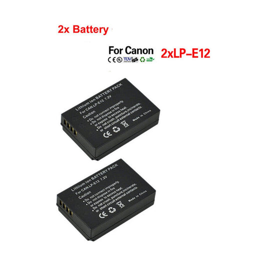 2xCanon LP-E12 LPE12 Battery for EOS 100D EOS-M EOS M Rebel SL1 Cameras