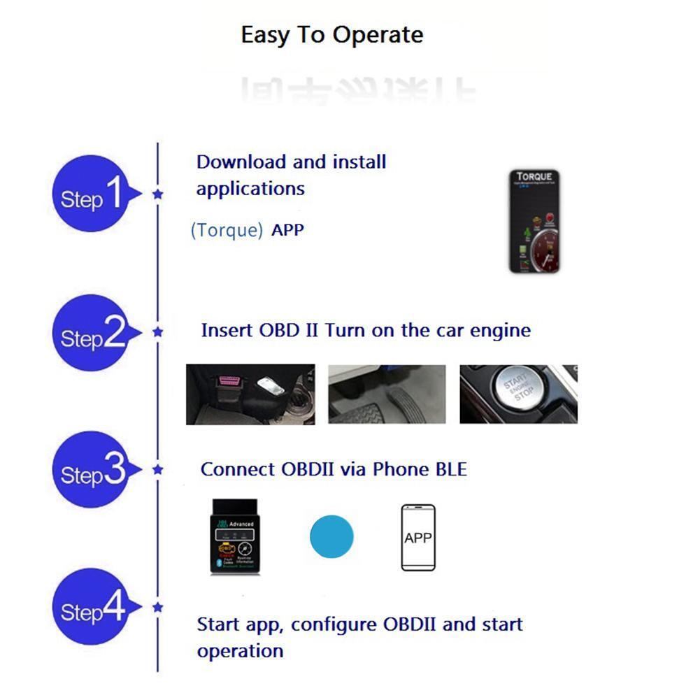 V2.1 Bluetooth ELM327 Android Torque Car Scanner OBD2 Auto Diagnostic Scan Tool