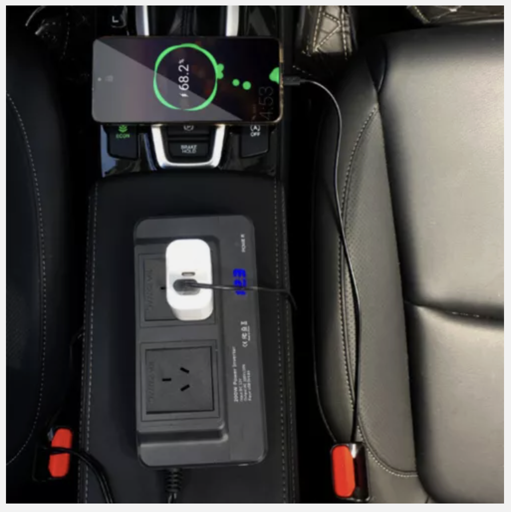 Car Power Inverter 12V to 240V Converter 200W With 4USB Phone Charger 200W Black