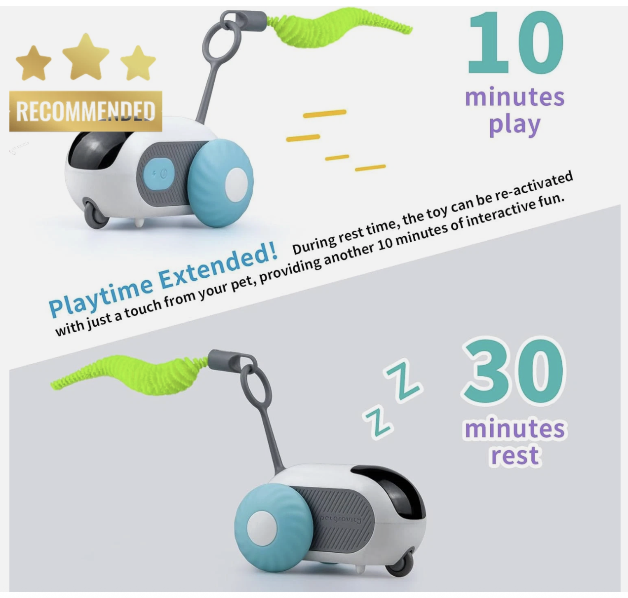 Interactive Remote Control Cat Toy 2-Speed Moving Smart Mouse with Turbo Tail