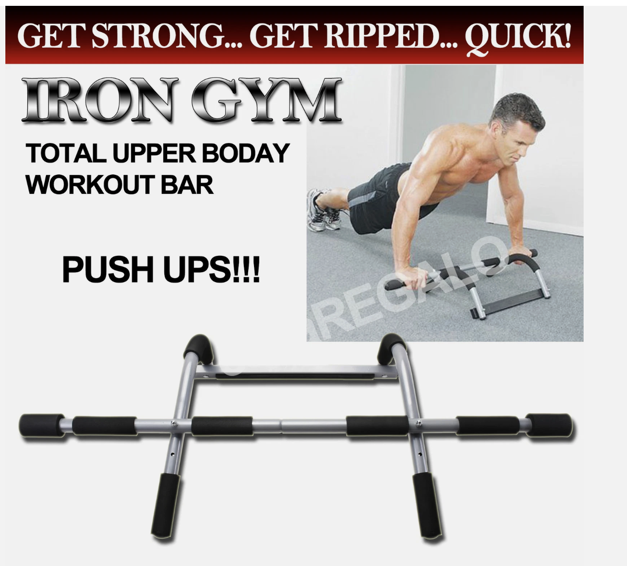 Portable Upper Body Gym Workout Home Exercise Door gym Pull Chin Up Iron Bar ABS