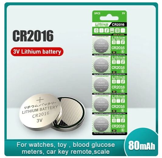 Eunicell CR2016 5000LC Lithium 3V 3 Volt Coin Cell Batteries (5 pcs)