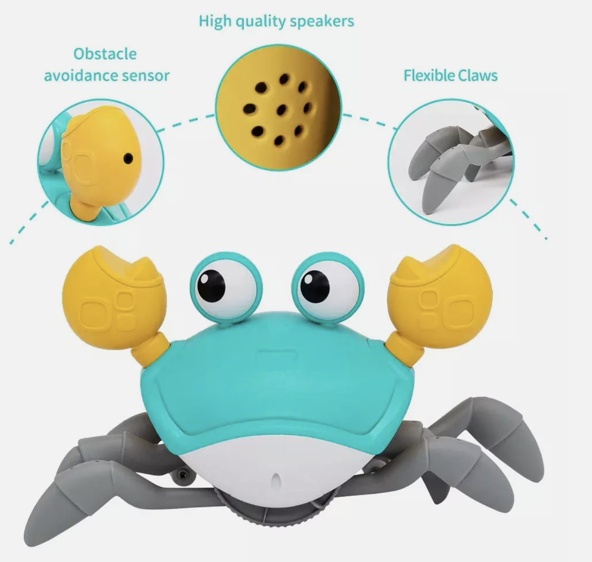 Crawling-Dancing Crab Baby Toy ✅ LED Light Up ✅ With Music ✅ Kids & Toddlers Toy
