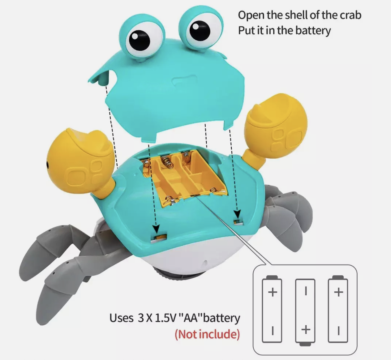 Crawling-Dancing Crab Baby Toy ✅ LED Light Up ✅ With Music ✅ Kids & Toddlers Toy
