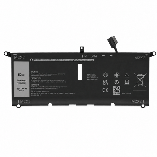 DXGH8 7.6V 52Wh replacement laptop battery compatible with selected Dell models