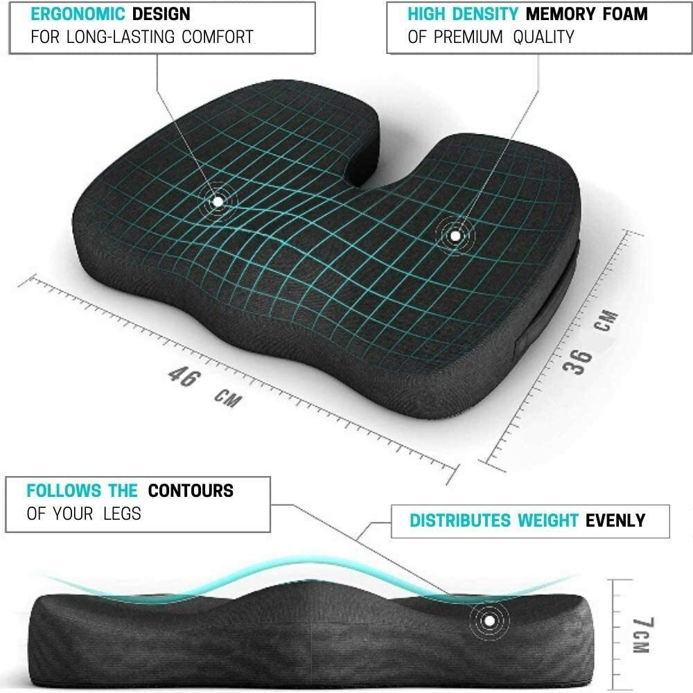 Orthopedic Memory Foam Seat Cushion Tailbone Relief NZ